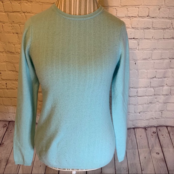 Charter Club aqua cashmere crewneck sweater, M - Picture 2 of 6